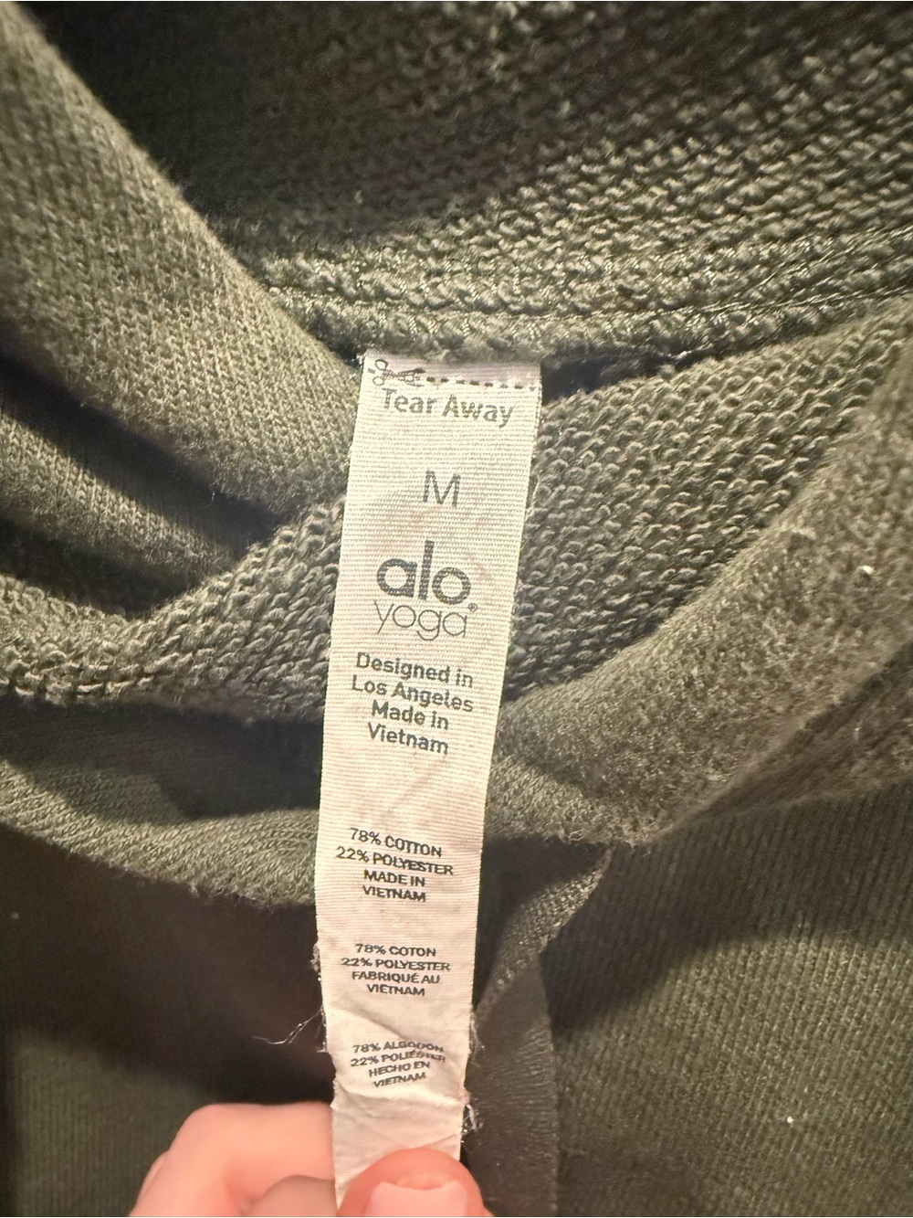 ALO Yoga Olive Green Peak Cutout Pullover, Size M - Picture 2 of 4